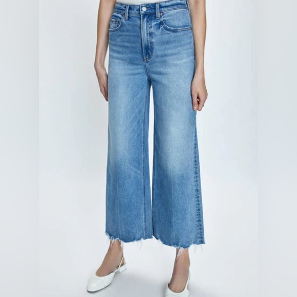 Weekday high waisted wide leg cropped jeans - Picture 1 of 10